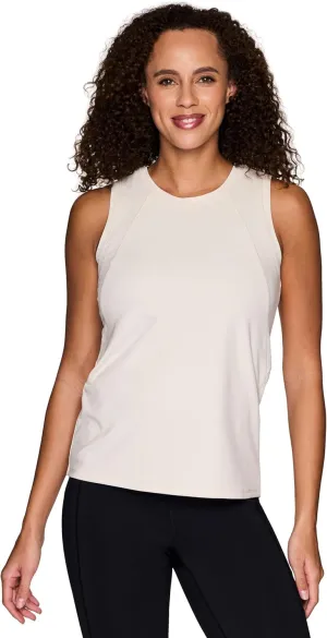 RBX Active Women's Workout Tank Top, Buttery Soft Ribbed Panel Fashion Novelty Tank for Casual Wear, Workouts, Yoga
