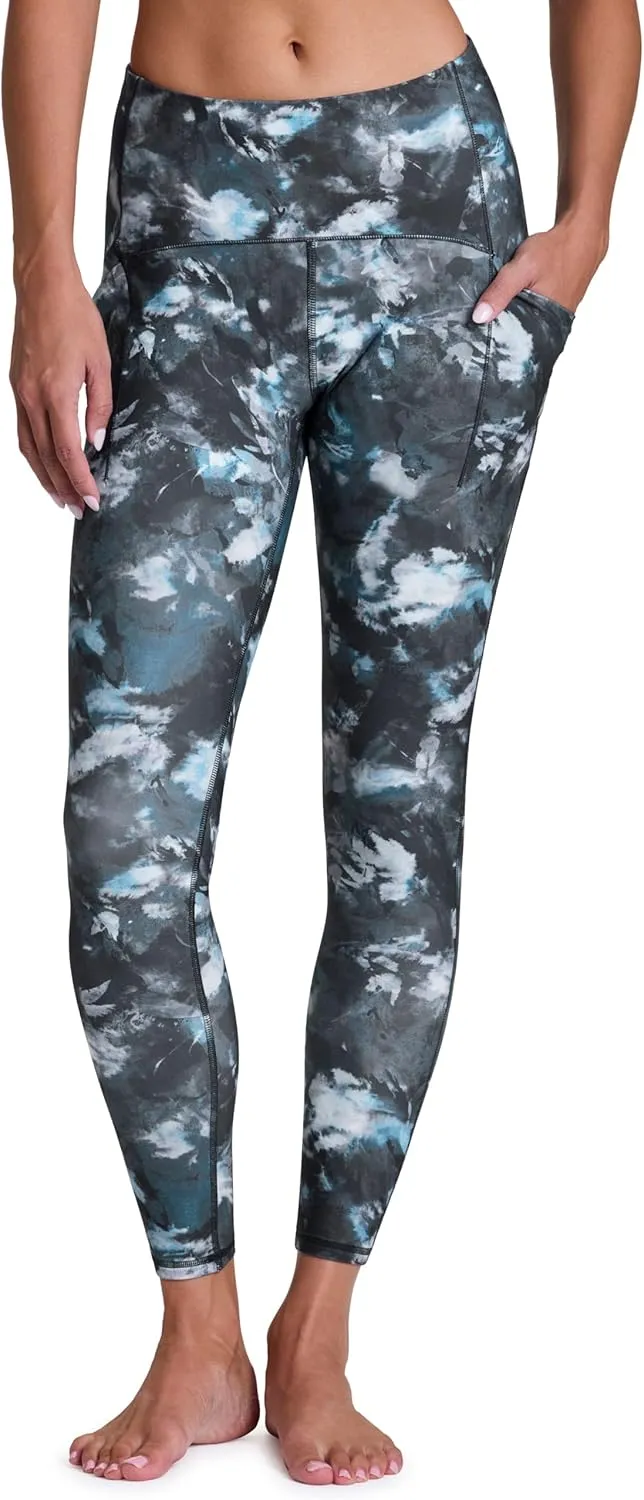 RBX Women's Full Length Legging with Pockets, Printed Workout Leggings for Women Squat Proof High Waisted Leggings for Yoga