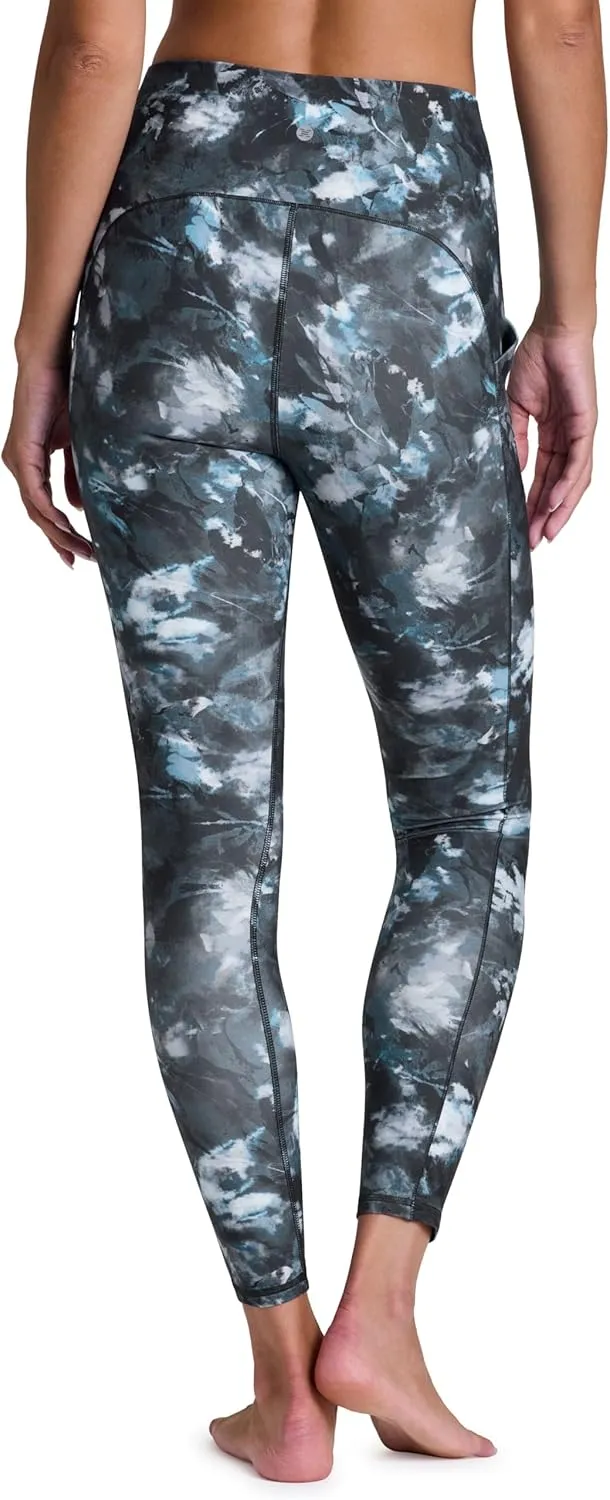 RBX Women's Full Length Legging with Pockets, Printed Workout Leggings for Women Squat Proof High Waisted Leggings for Yoga