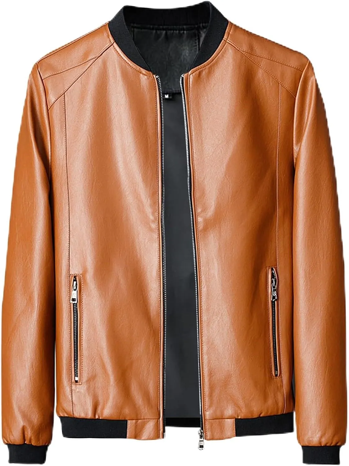 Real Leather Jacket Men Collar Winter Autumn Men Club Coat Long Jacket Stand Men's Coats Jackets Vintage Jacket Men