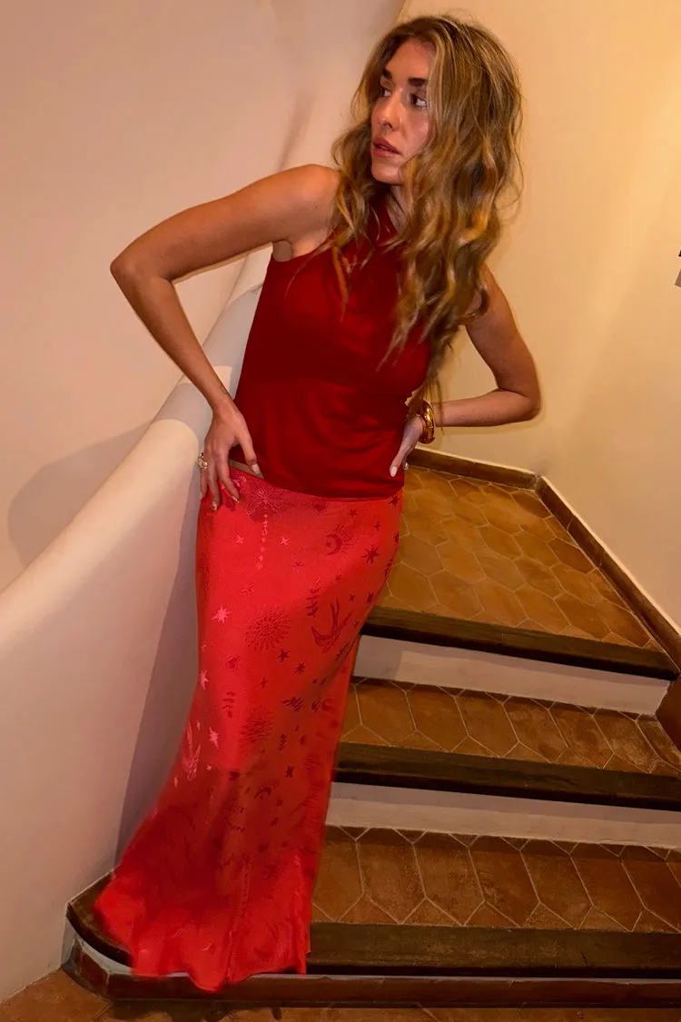Red Swallow Romance Maxi Dorris Skirt