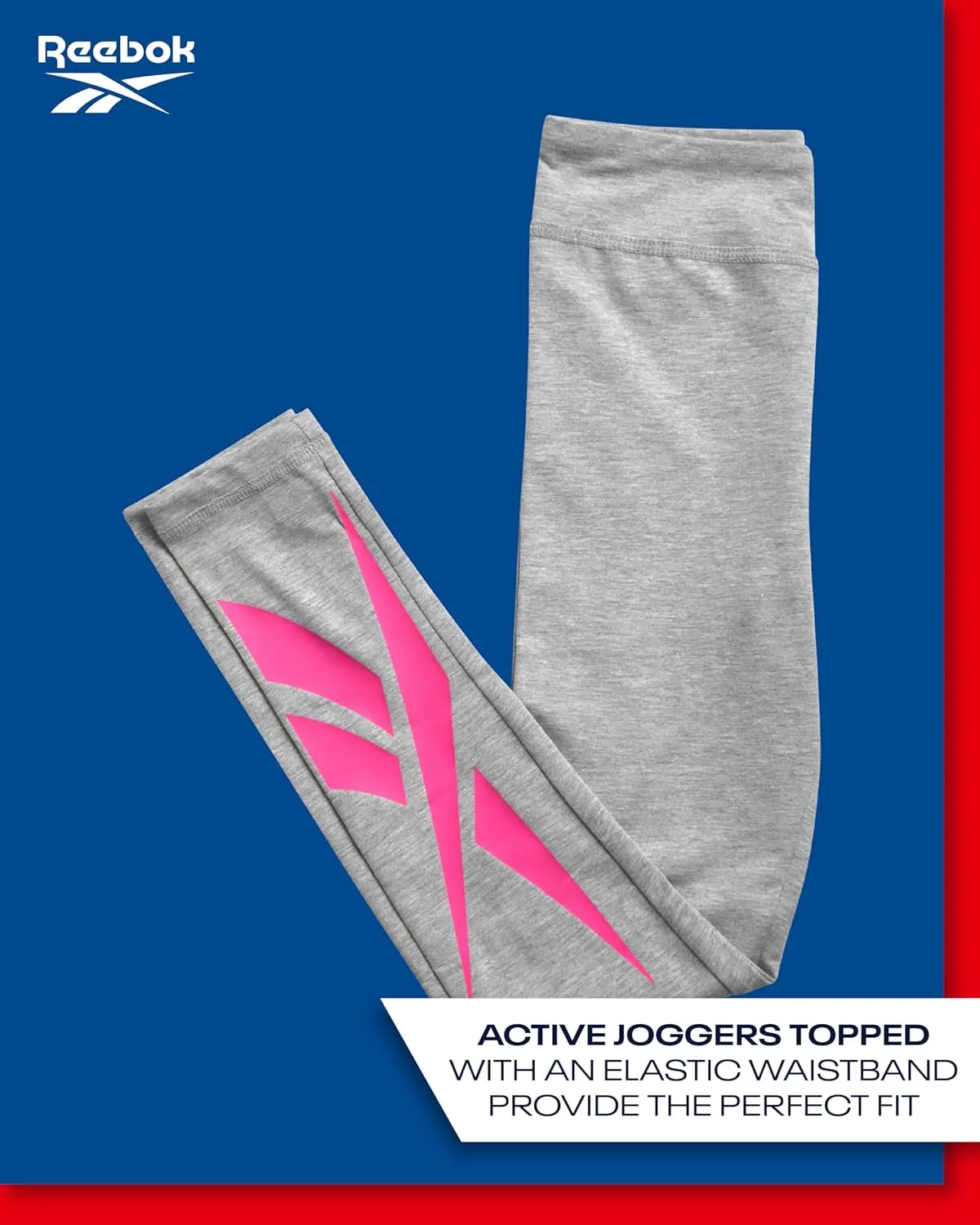 Reebok Girls Leggings - 2 Pack Athletic Performance Cotton Leggings - Yoga Pants for Girls Dance Tights (Sizes: 7-12)