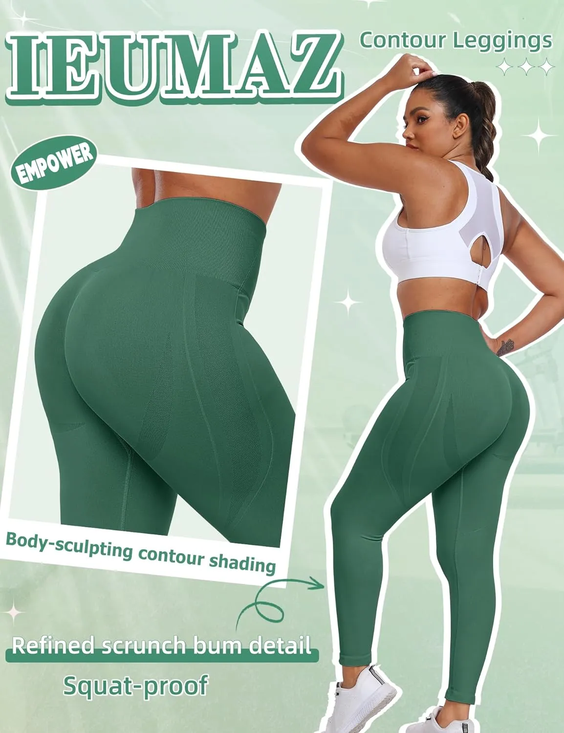 Scrunch Butt Lifting Leggings for Women Empower Seamless Workout Gym Leggings High Waist Tummy Control Yoga Pants