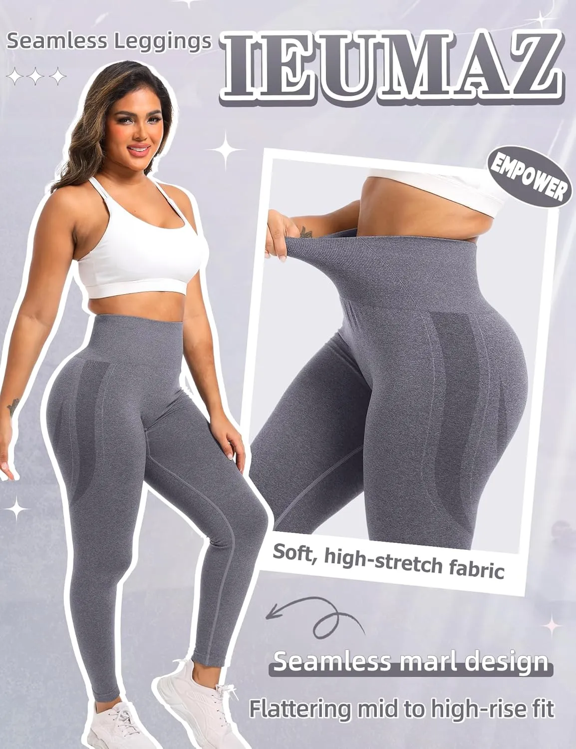 Scrunch Butt Lifting Leggings for Women Empower Seamless Workout Gym Leggings High Waist Tummy Control Yoga Pants