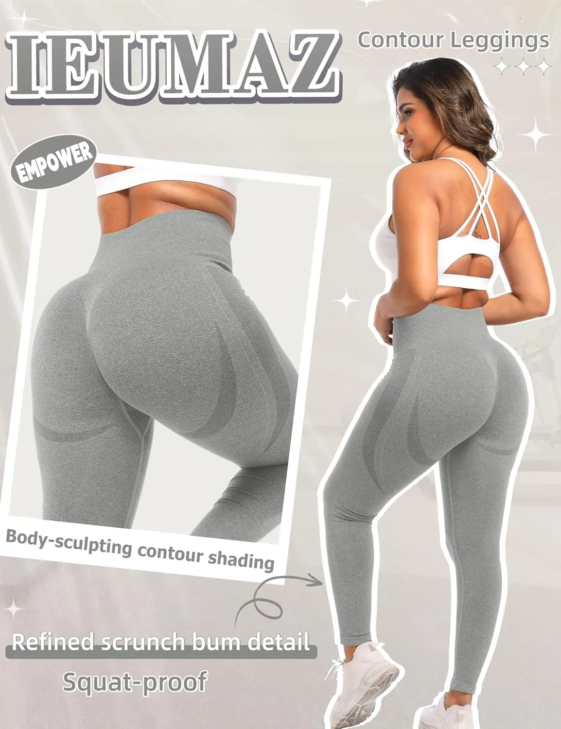 Scrunch Butt Lifting Leggings for Women Empower Seamless Workout Gym Leggings High Waist Tummy Control Yoga Pants