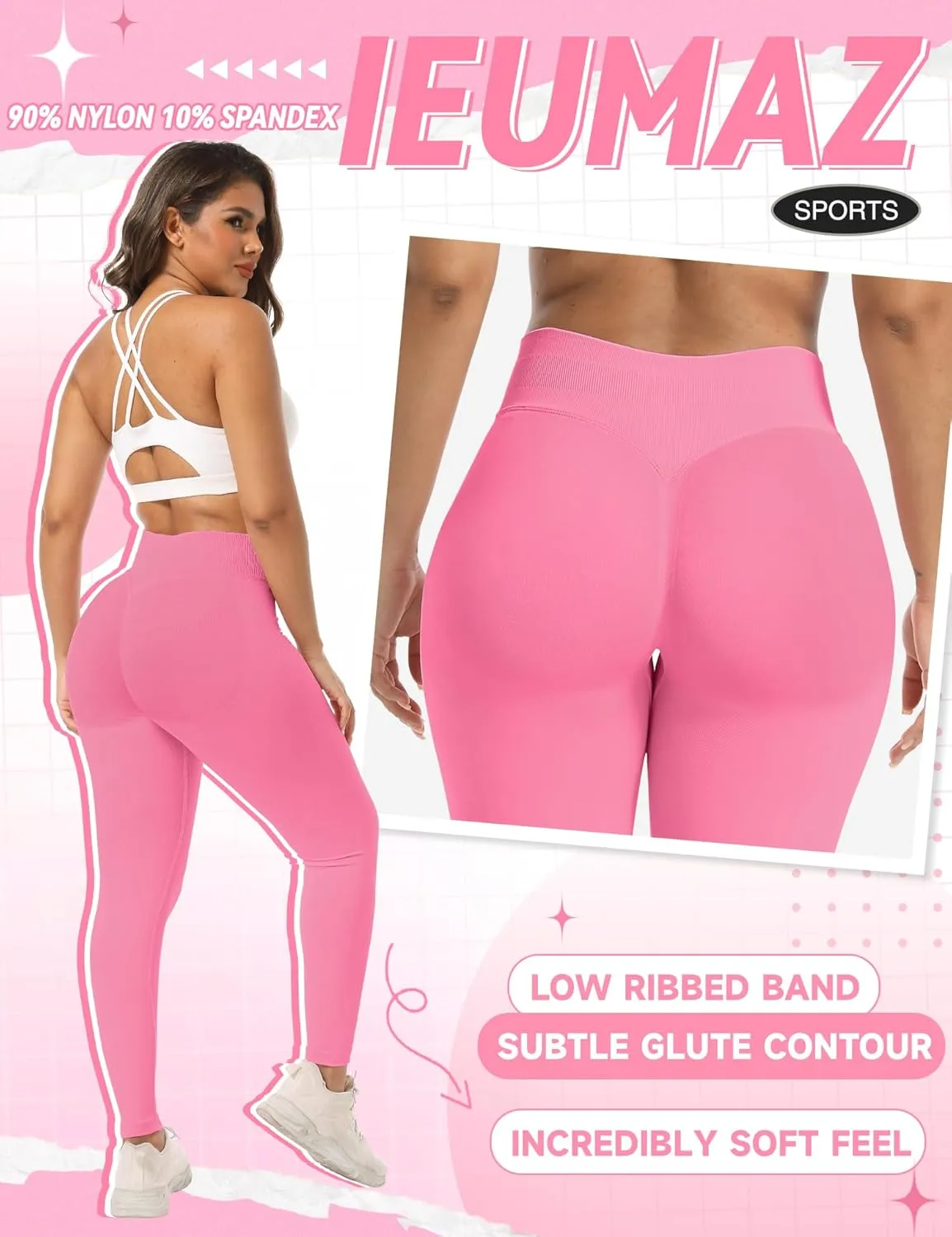 Scrunch Butt Lifting Leggings for Women Impact Gym Seamless Workout Leggings Mid Low Waist Tummy Control Yoga Pants