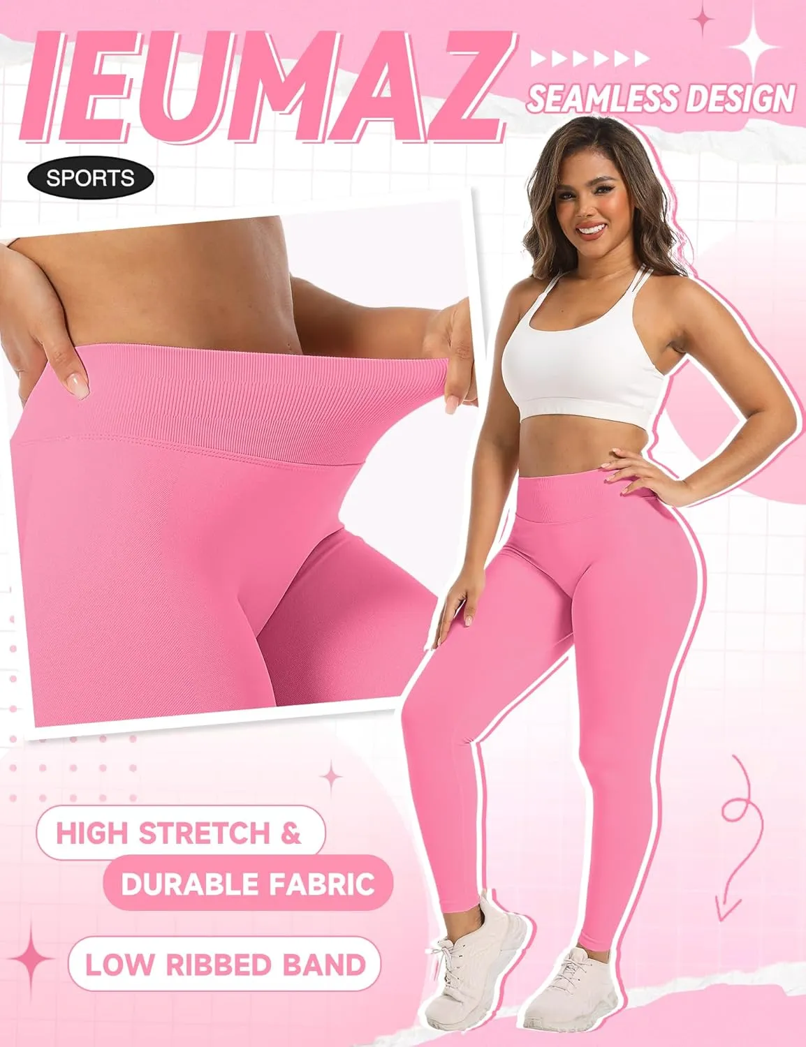 Scrunch Butt Lifting Leggings for Women Impact Gym Seamless Workout Leggings Mid Low Waist Tummy Control Yoga Pants