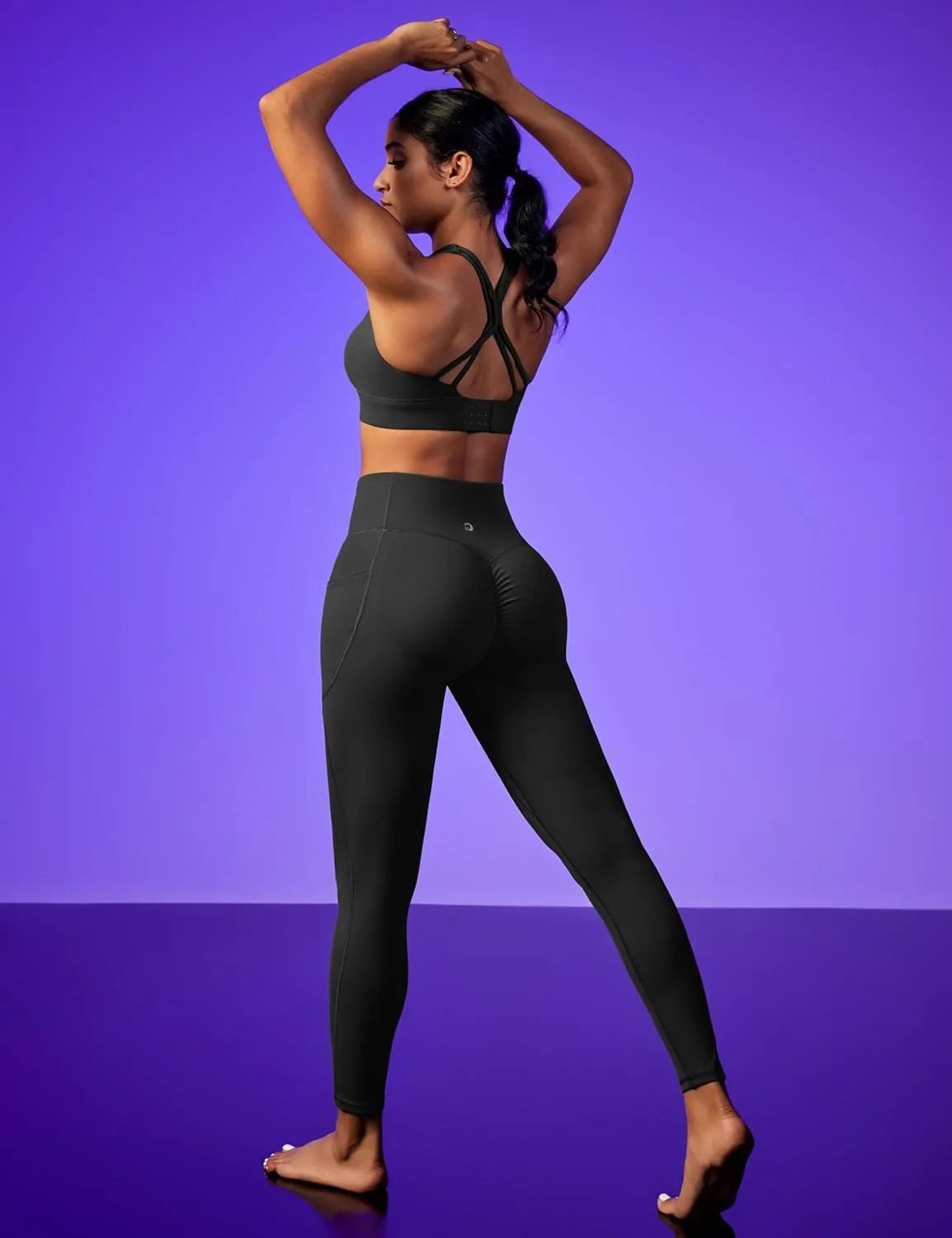 Scrunch Butt Lifting Leggings for Women Tummy Control No Front Seam Compression Workout Leggings with Pockets Yoga Pants