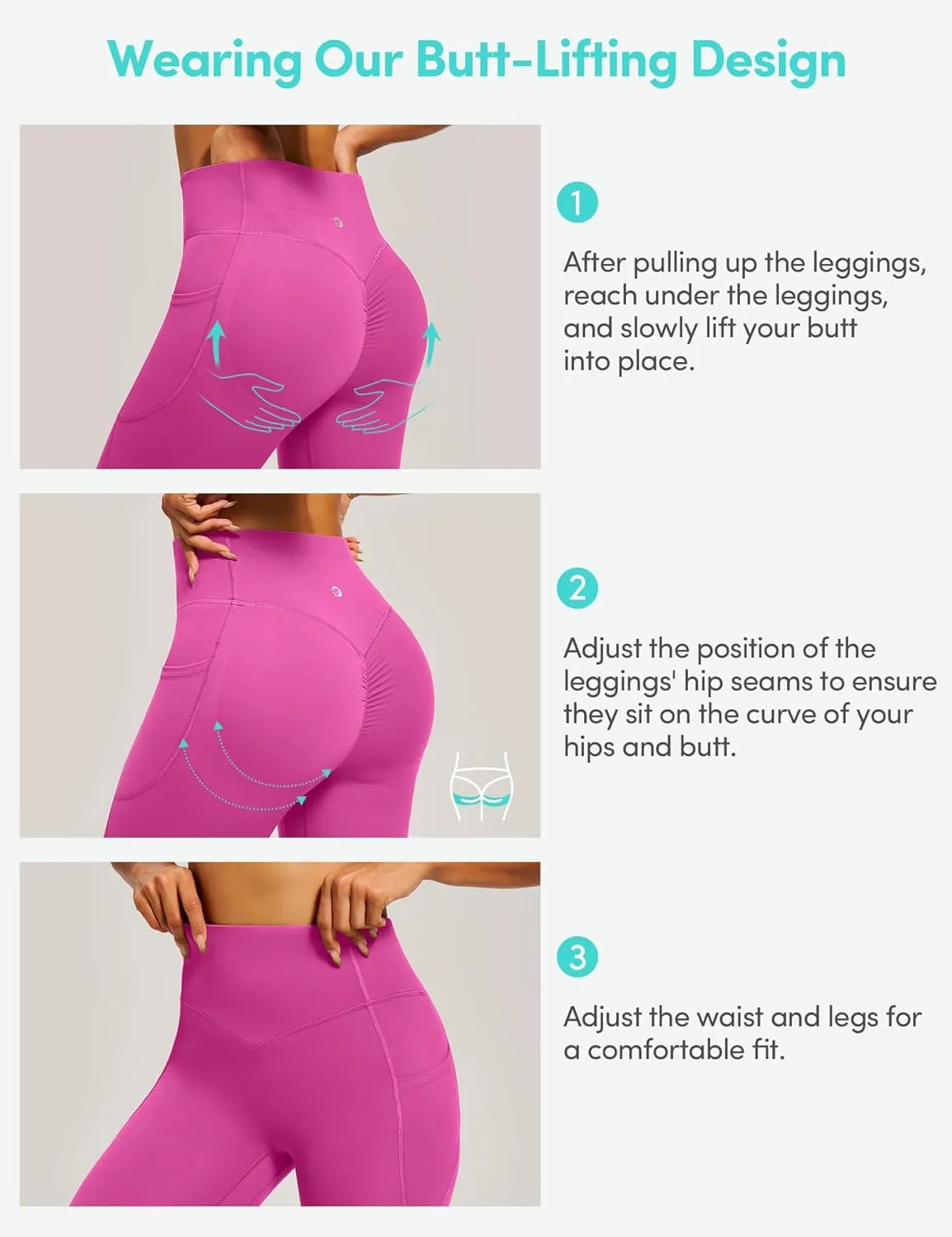 Scrunch Butt Lifting Leggings for Women Tummy Control No Front Seam Compression Workout Leggings with Pockets Yoga Pants