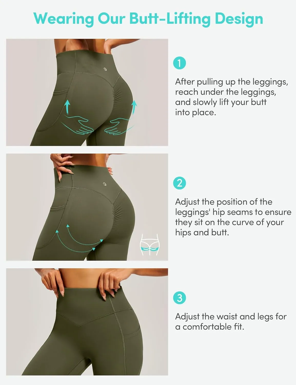 Scrunch Butt Lifting Leggings for Women Tummy Control No Front Seam Compression Workout Leggings with Pockets Yoga Pants