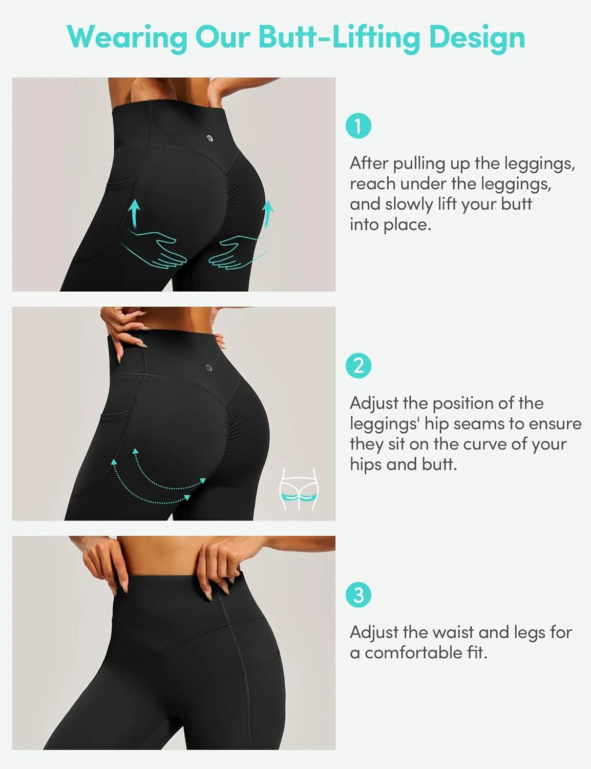 Scrunch Butt Lifting Leggings for Women Tummy Control No Front Seam Compression Workout Leggings with Pockets Yoga Pants