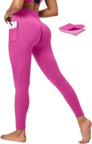 Scrunch Butt Lifting Leggings for Women Tummy Control No Front Seam Compression Workout Leggings with Pockets Yoga Pants