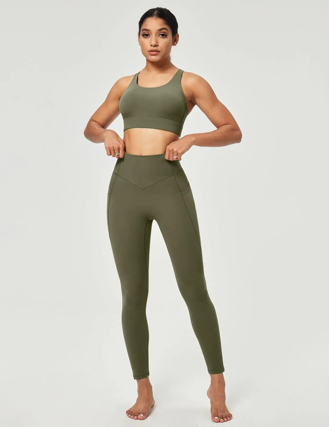Scrunch Butt Lifting Leggings for Women Tummy Control No Front Seam Compression Workout Leggings with Pockets Yoga Pants