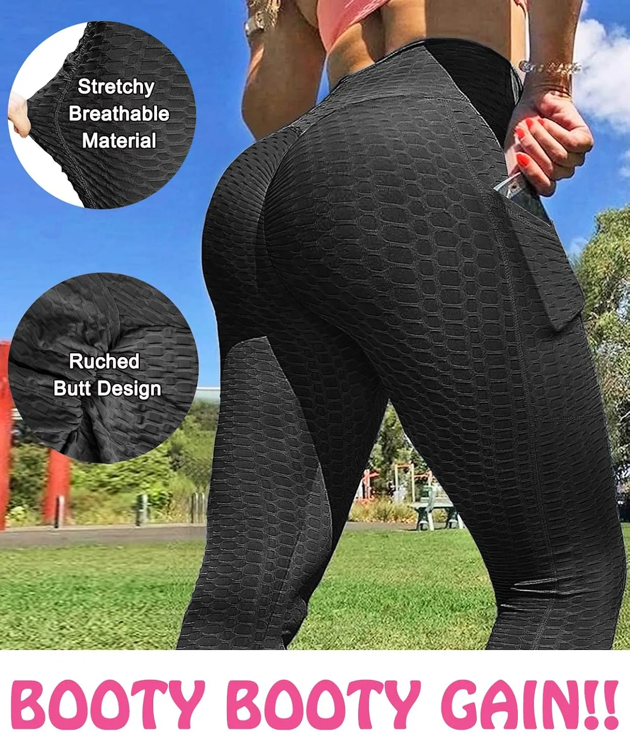 Scrunch Butt Lifting Leggings with Pockets for Women Butt Lift High Waisted Peach Lift TIK Tok Leggings Yoga Pants
