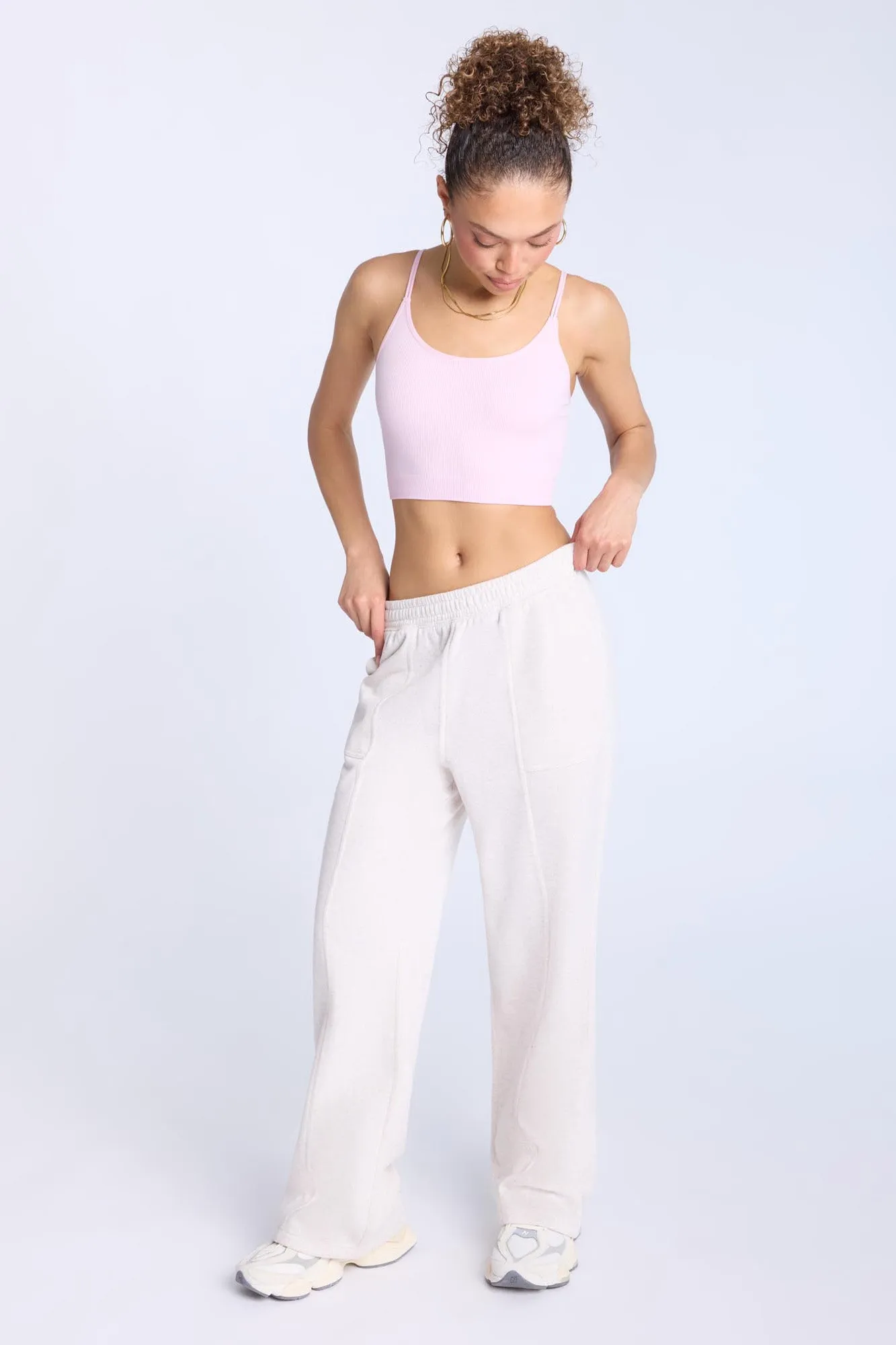 Seam Detail Wide Leg Sweatpants