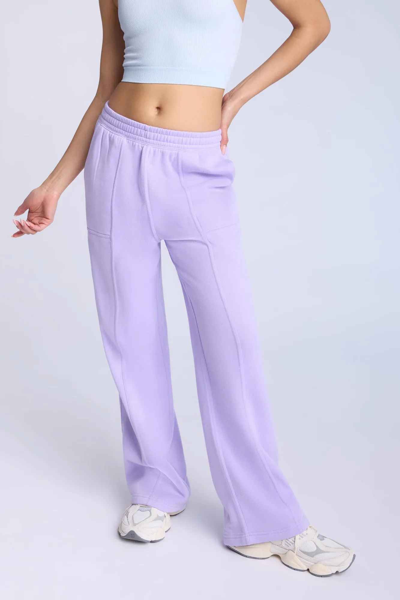 Seam Detail Wide Leg Sweatpants