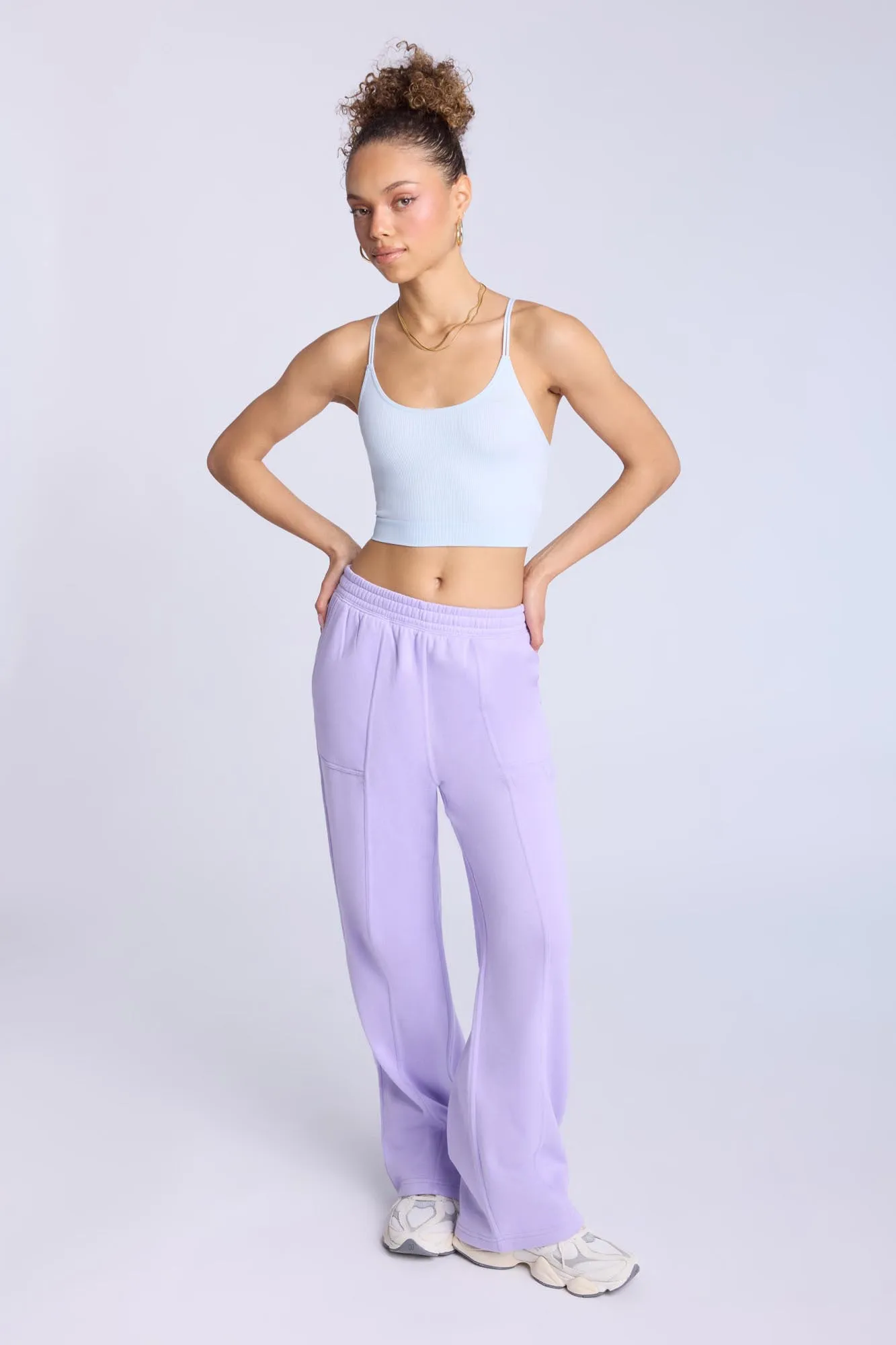 Seam Detail Wide Leg Sweatpants