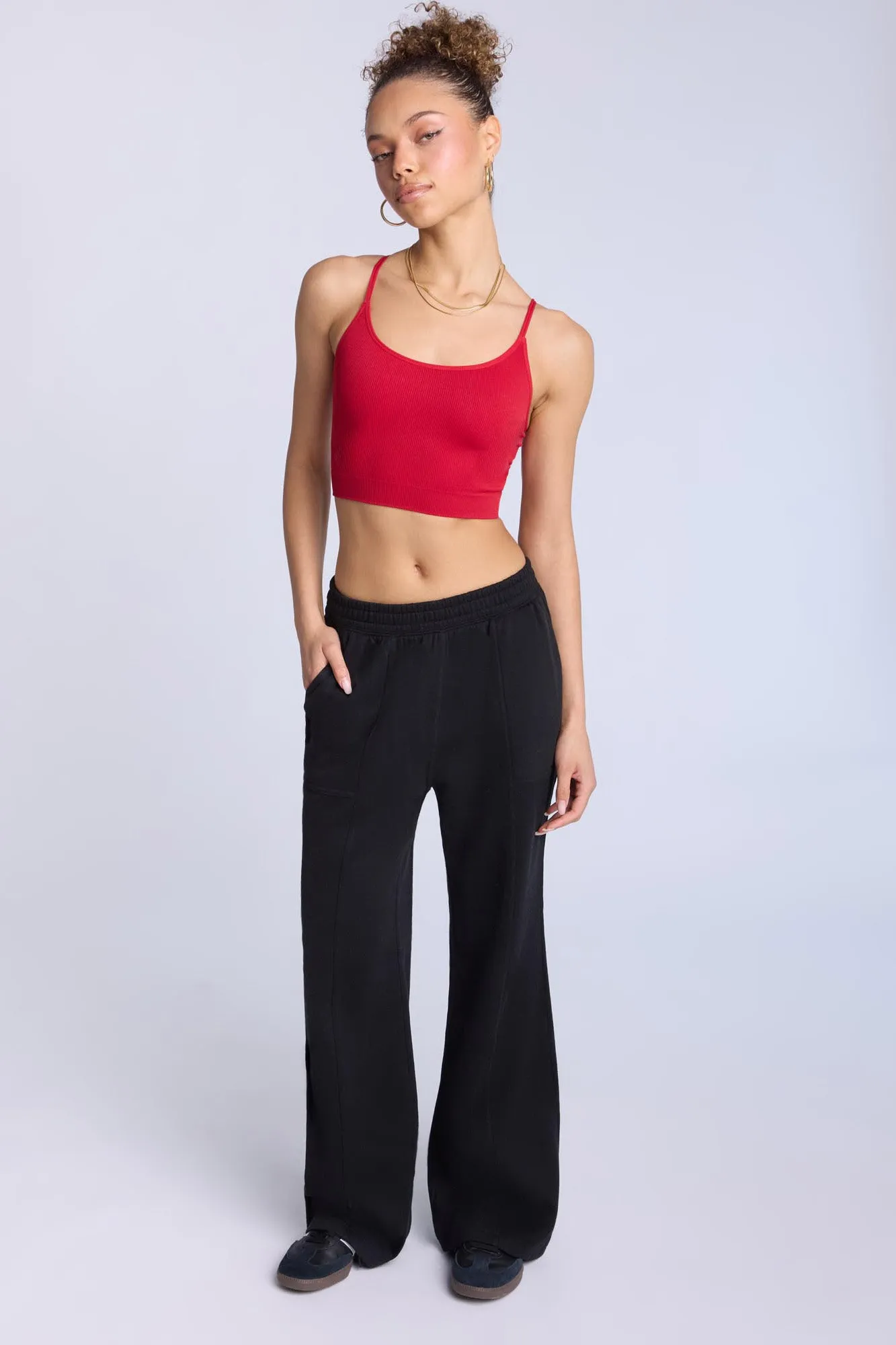 Seam Detail Wide Leg Sweatpants