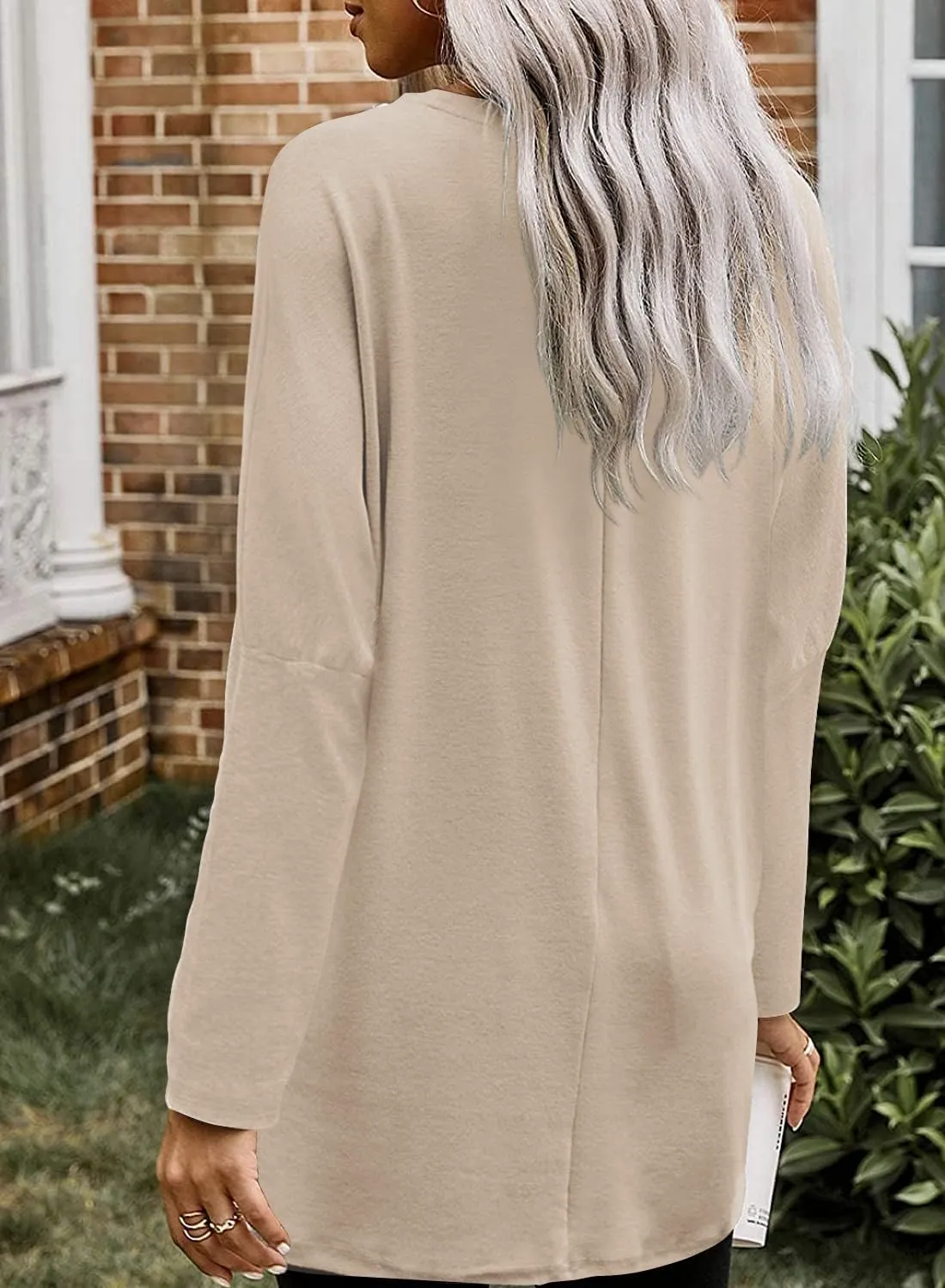 SENSERISE Womens Long Sleeve Long Tunic Tops for Leggings Plus Size Tunics Shirt with Pockets