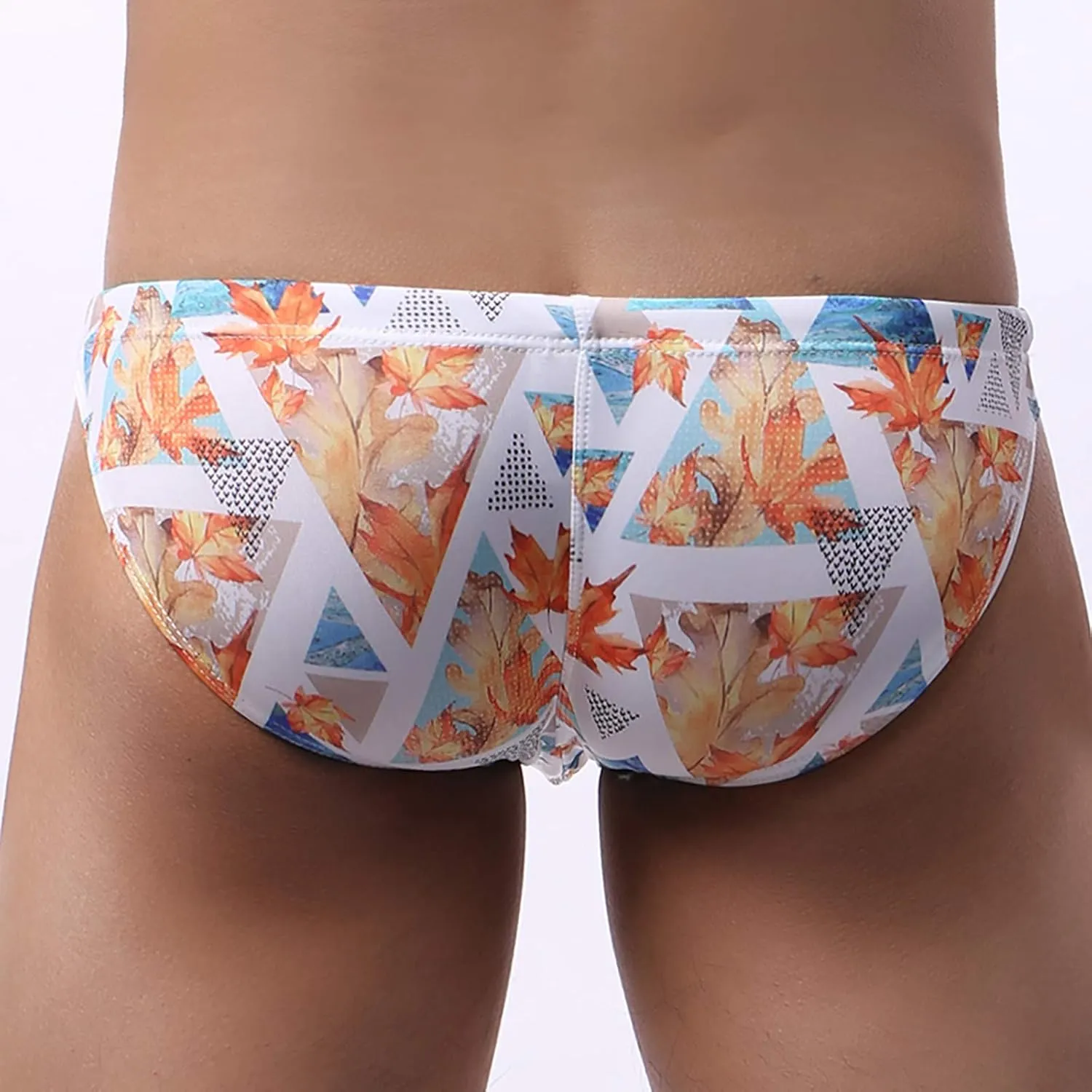 Sexy Swim Briefs for Men Printed Swimsuit Beach Swimwear Bikini Sport Swimming Underwear with Drawstring