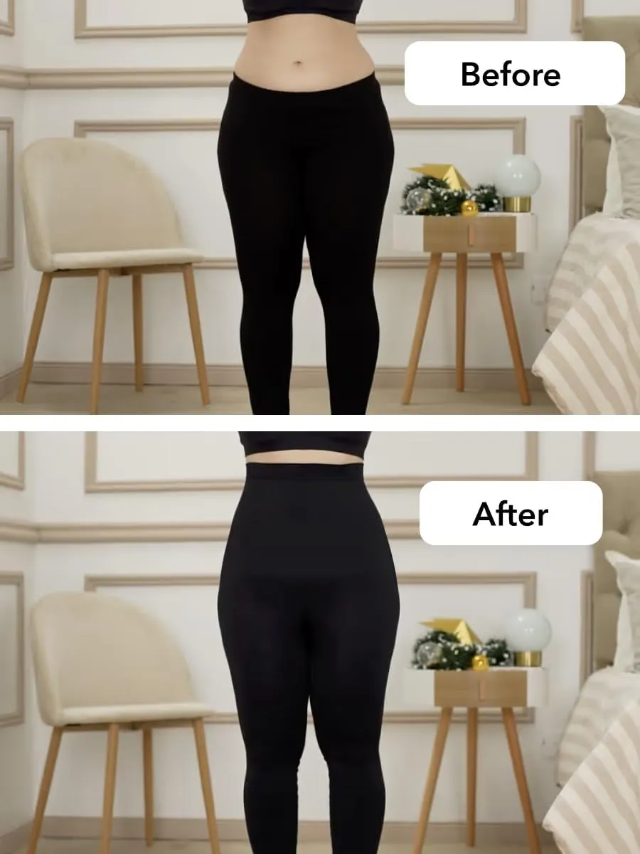SHAPERMINT Leggings for Women Tummy Control - High Waisted Shapewear Leggings, Womens Plus Size, Thick Non-See-Through