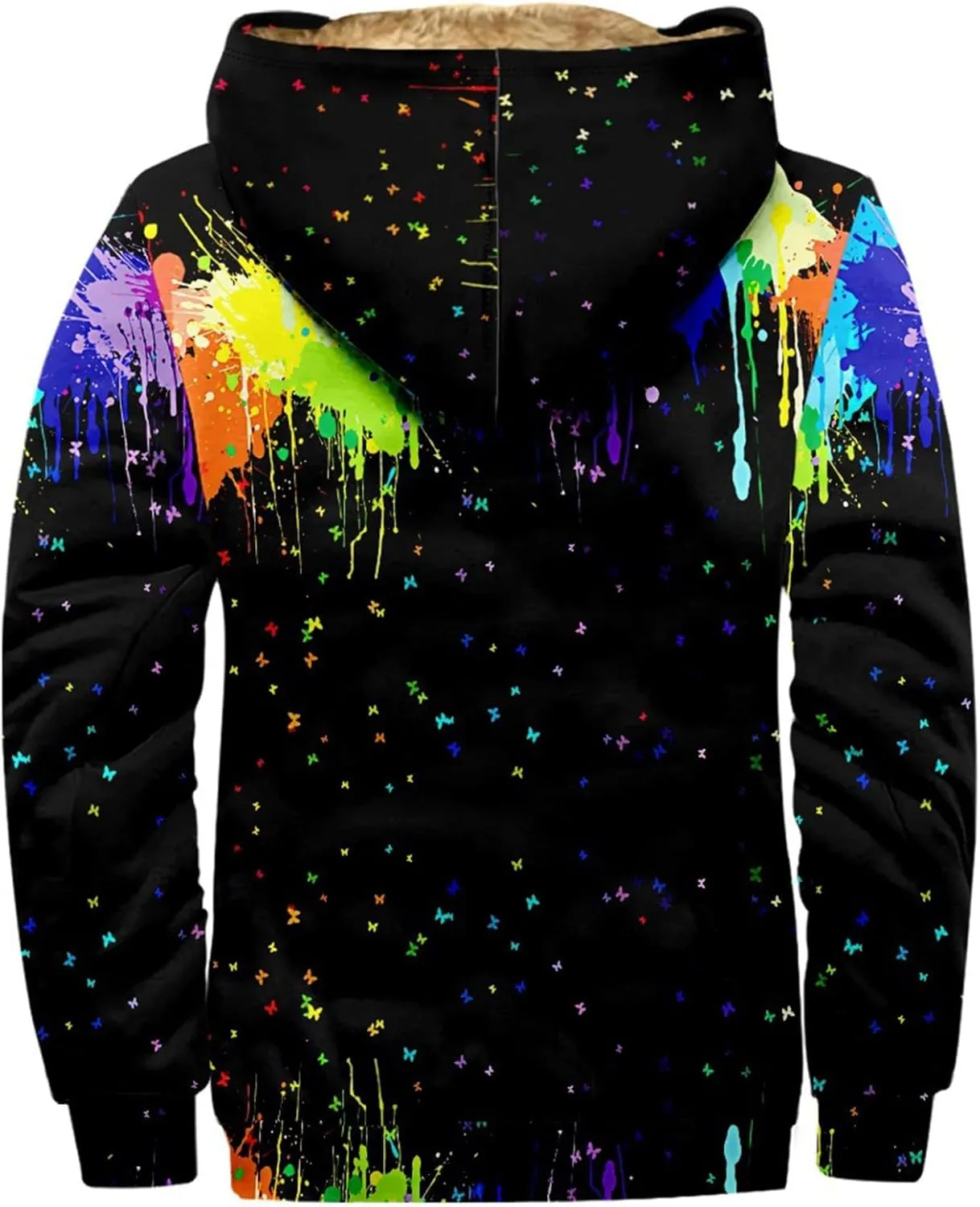 Sherpa Hoodie Men Winter Coat Plus Size Fleece Lined Jacket Hoodie Full Zip Thicken Warm Sweatshirt Outwear