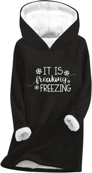 Sherpa Lined Hoodie for Women Oversized Fleece Lined Crewneck Pullover Tops Winter Thicken Fuzzy Thermal Sweatshirts