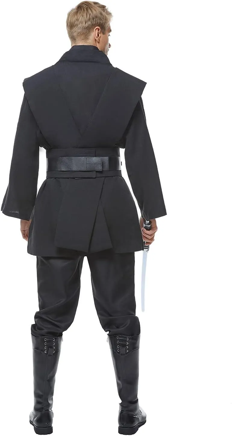 Skywalker Costume Tunic Hooded Robe Men Adult Male Cloak Darth Cosplay Halloween Outfit