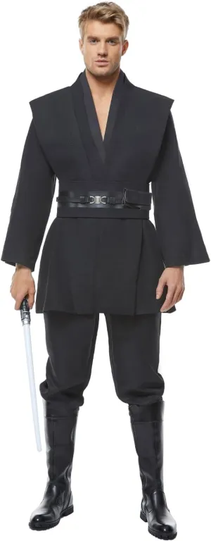 Skywalker Costume Tunic Hooded Robe Men Adult Male Cloak Darth Cosplay Halloween Outfit