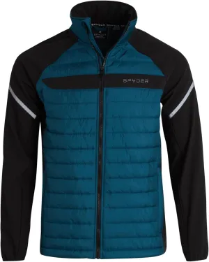 Spyder Men's Active 2fer Jacket - Midweight Insulated Quilted Puffer Bubble Windbreaker with Softshell Sleeves (Sizes: S-XL)