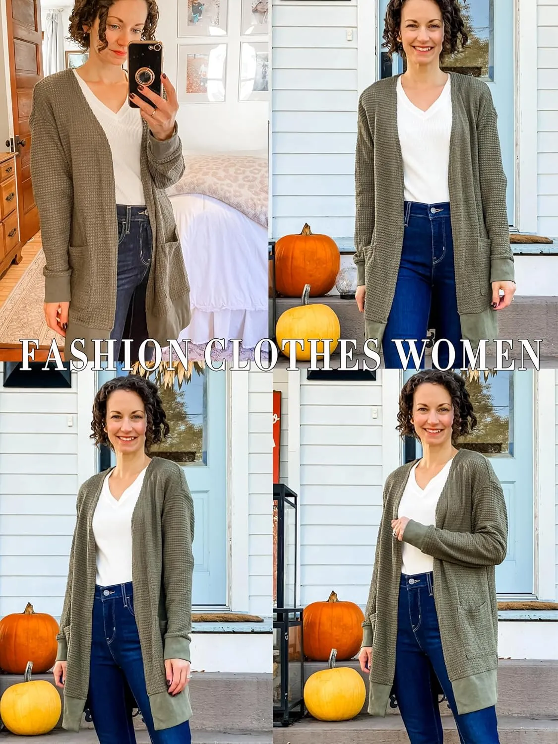 STYLEWORD Women's Fashion Cardigan Sweater Lightweight Open Front Long Casual Beach Kimonos Outfits with Pockets