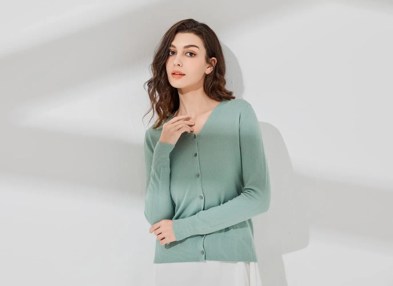 Sunfaynis Women's Long Sleeve Thin Lightweight Cardigan Sweaters for Women Dressy Summer Spring Fall Cardigan
