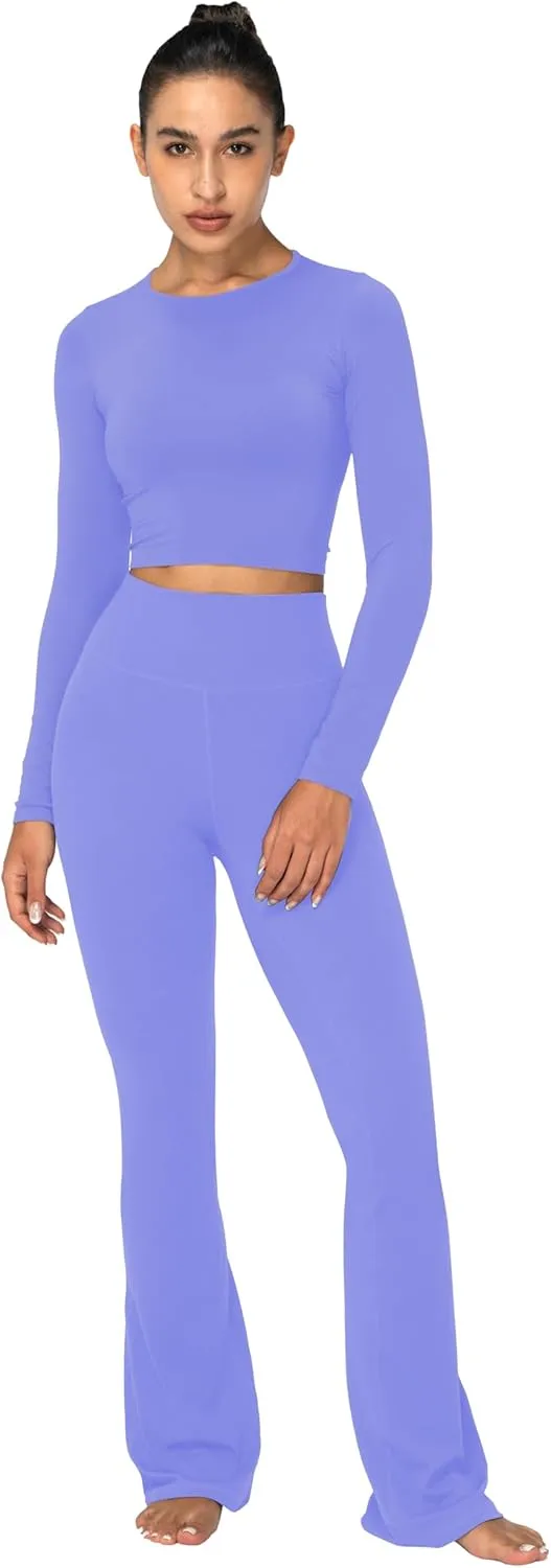 Sunzel Mini Flare Leggings for Women, High Waist Yoga Pants with Tummy Control, Casual Gym Workout Bootcut Leggings