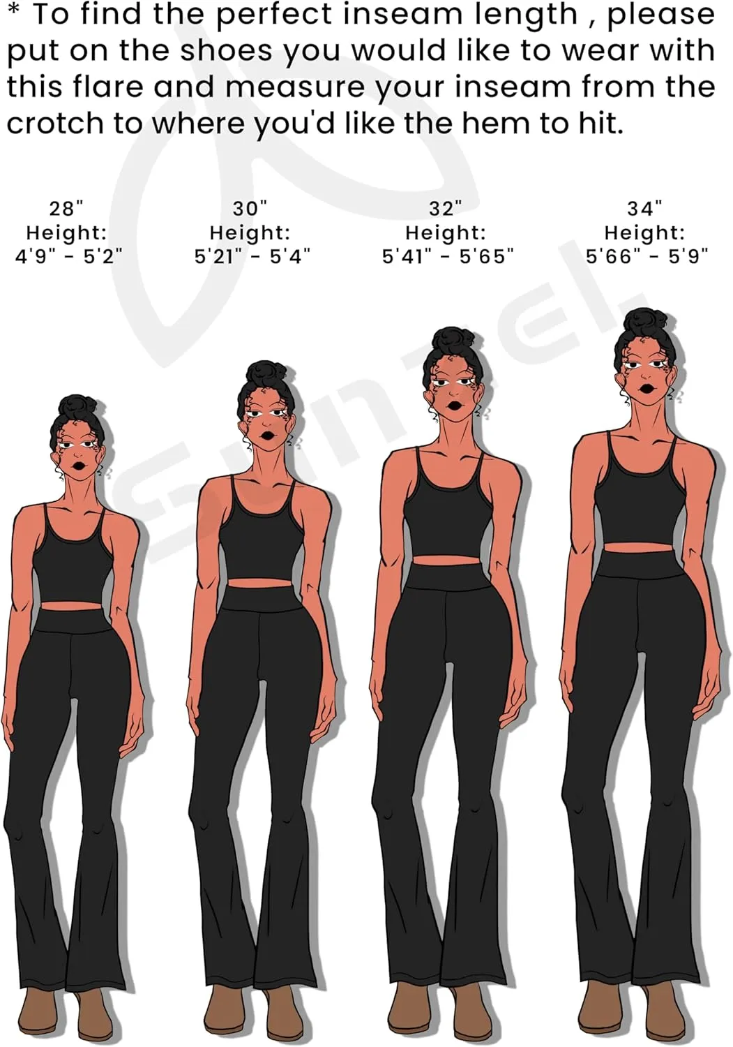 Sunzel Mini Flare Leggings for Women, High Waist Yoga Pants with Tummy Control, Casual Gym Workout Bootcut Leggings