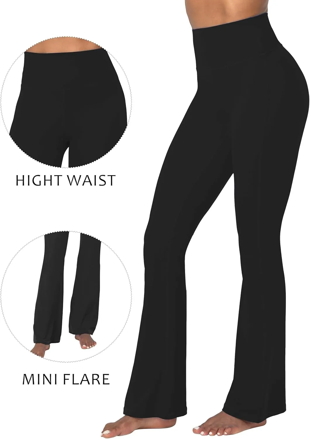 Sunzel Mini Flare Leggings for Women, High Waist Yoga Pants with Tummy Control, Casual Gym Workout Bootcut Leggings