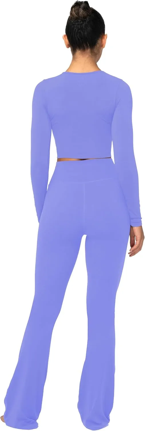 Sunzel Mini Flare Leggings for Women, High Waist Yoga Pants with Tummy Control, Casual Gym Workout Bootcut Leggings