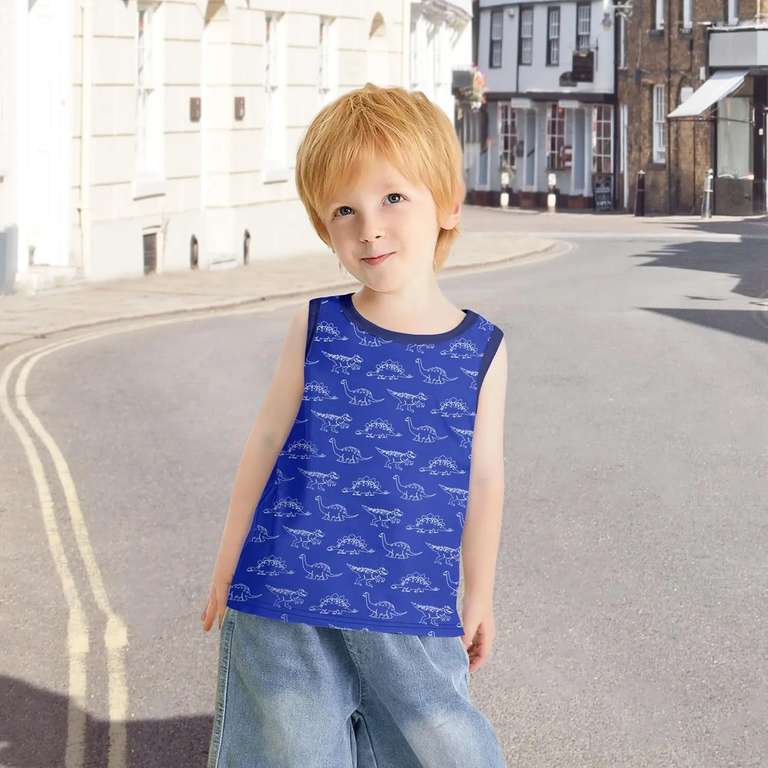 Toddler Boys Tank Tops Sleeveless Shirt Cartoon Undershirts Kids 3 Pack for 3-8 Years