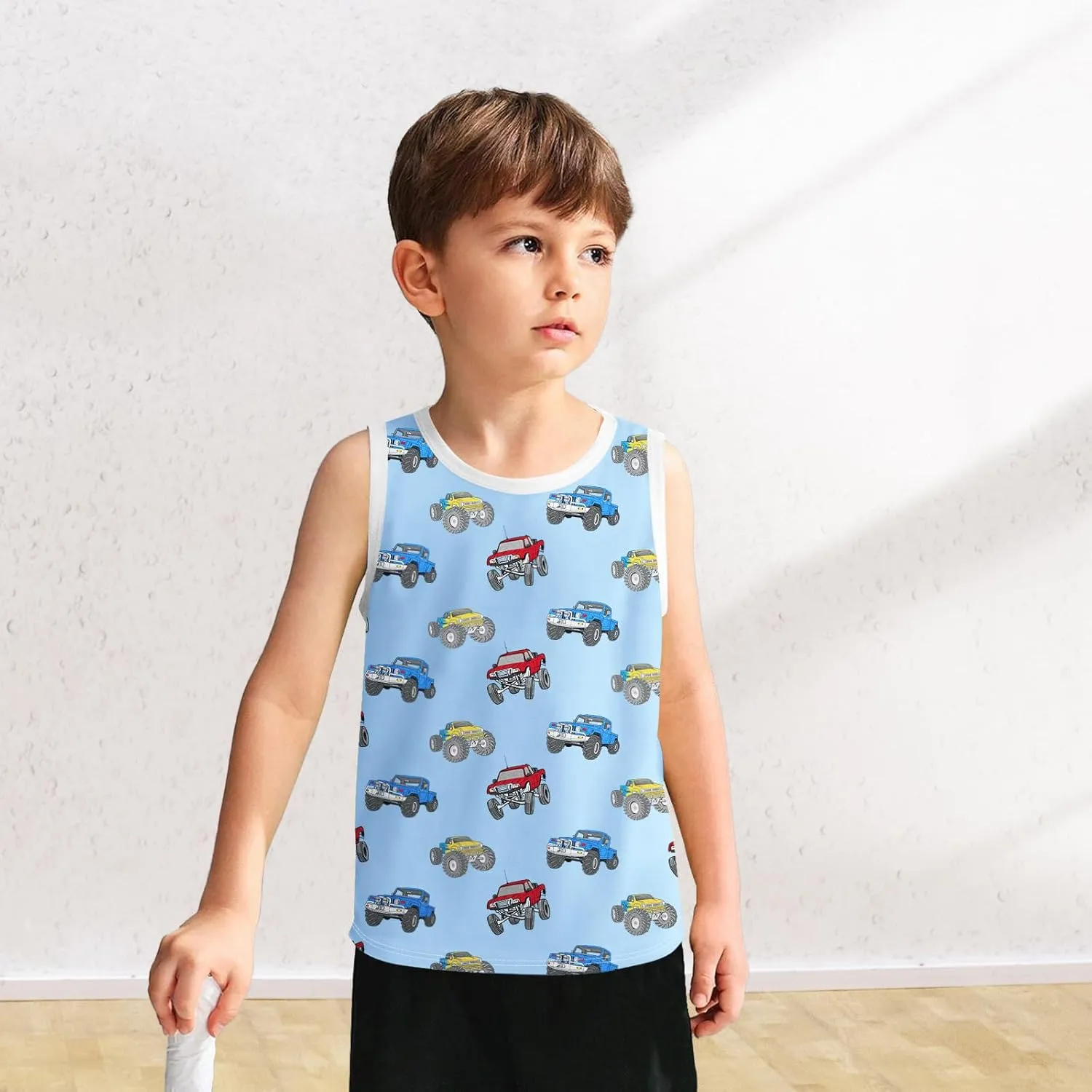 Toddler Boys Tank Tops Sleeveless Shirt Cartoon Undershirts Kids 3 Pack for 3-8 Years