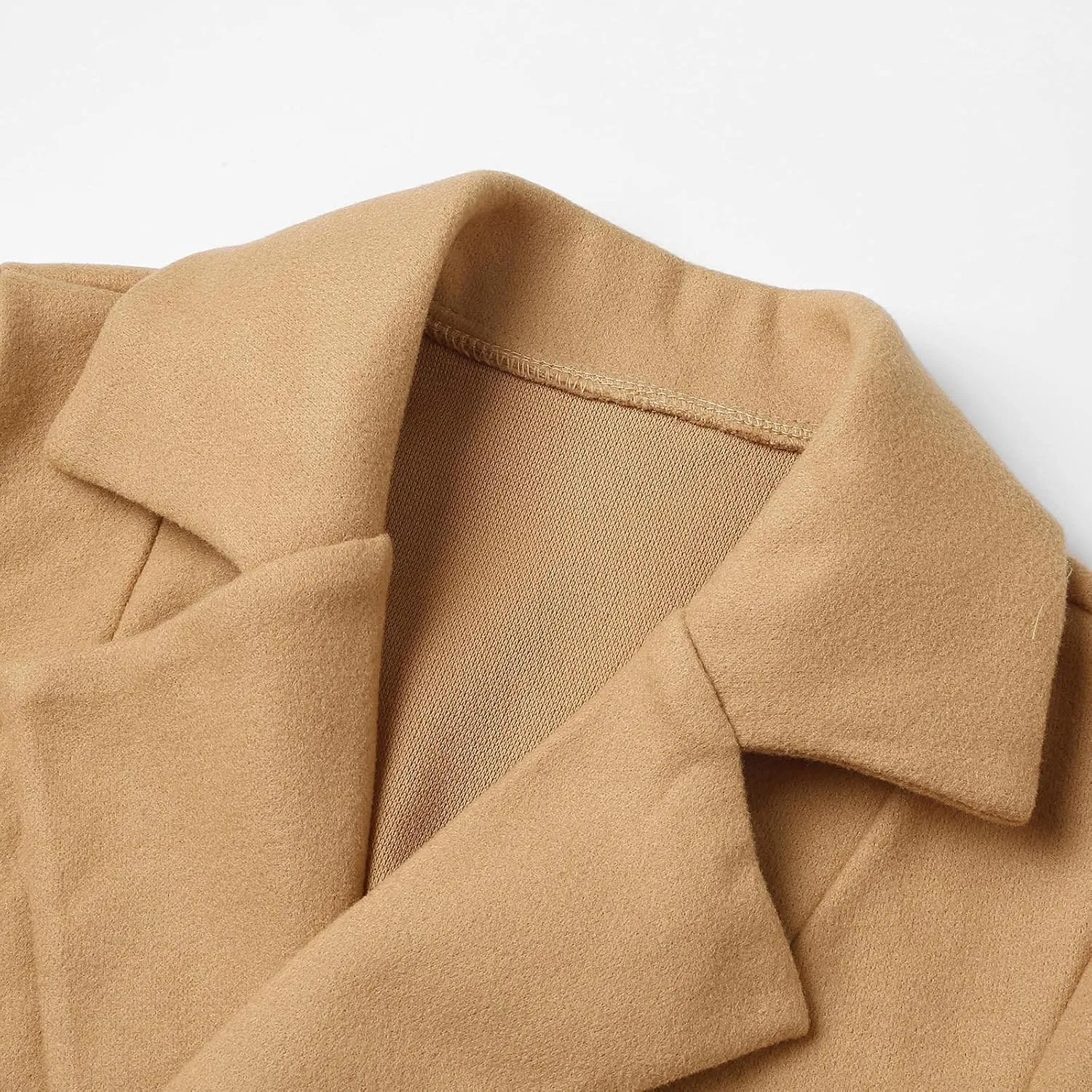 Trench Coats for Women Notch Lapel Jacket Dressy Long Pea Coat Fashion Outerwear Ladies Cardigan with Belt