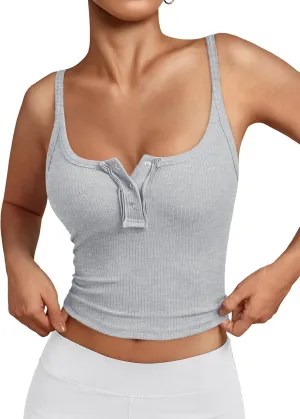 Trendy Queen Tanks Women Summer Racerback Crop Tops Camisole Ribbed Tops Shirts Going Out Beach Vacation Outfits 2025