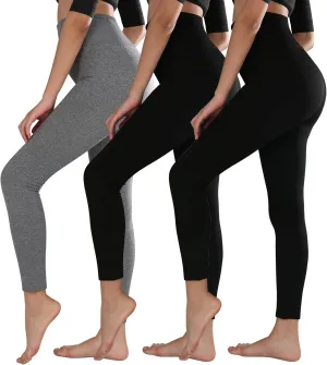 TRIUNION 3 Pack Fleece Lined Leggings Women High Waisted Thermal Winter Yoga Pants for Women Warm Running Workout Leggings