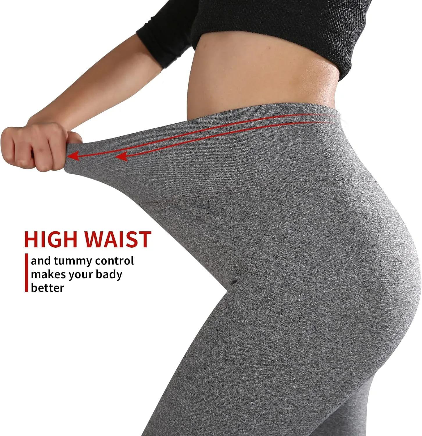 TRIUNION 3 Pack Fleece Lined Leggings Women High Waisted Thermal Winter Yoga Pants for Women Warm Running Workout Leggings