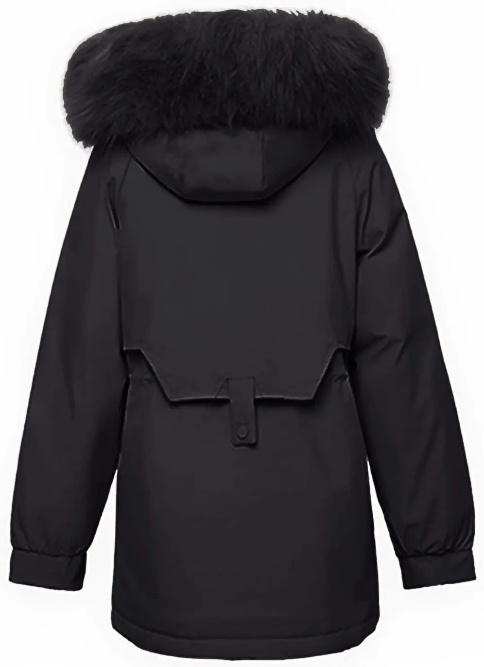 tuduoms Women's Thick Parka Winter Coat Cotton Padded Jacket Full Zip Warm Fur Hooded Outwear Lightweight Military Jacket