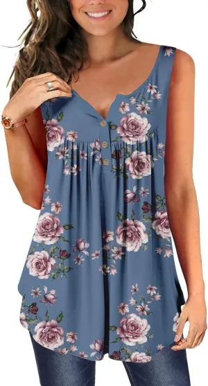 Ulovmi Plus Size Tank Top for Women Sleeveless Tunic Tops to Wear with Leggings