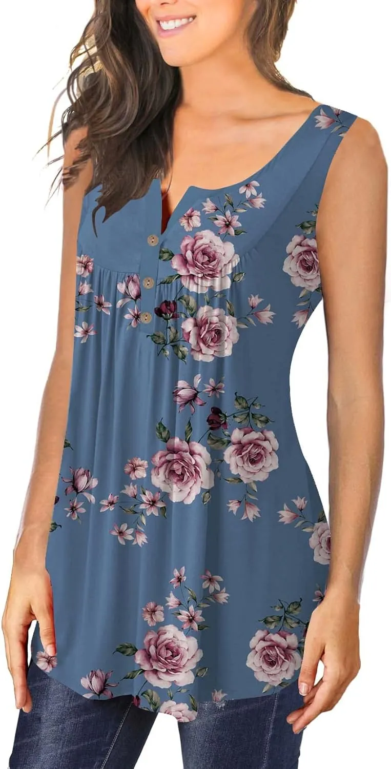 Ulovmi Plus Size Tank Top for Women Sleeveless Tunic Tops to Wear with Leggings