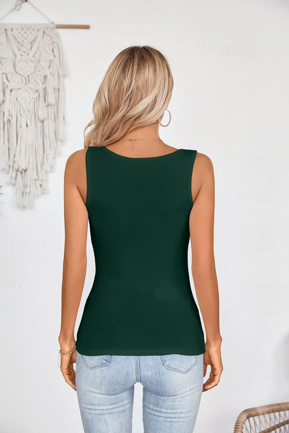 VICHYIE Womens Summer Cutout Tank Tops Sleeveless Shirts Ribbed Tanks Slim Fitted Y2K Sexy Basic Tee Shirt