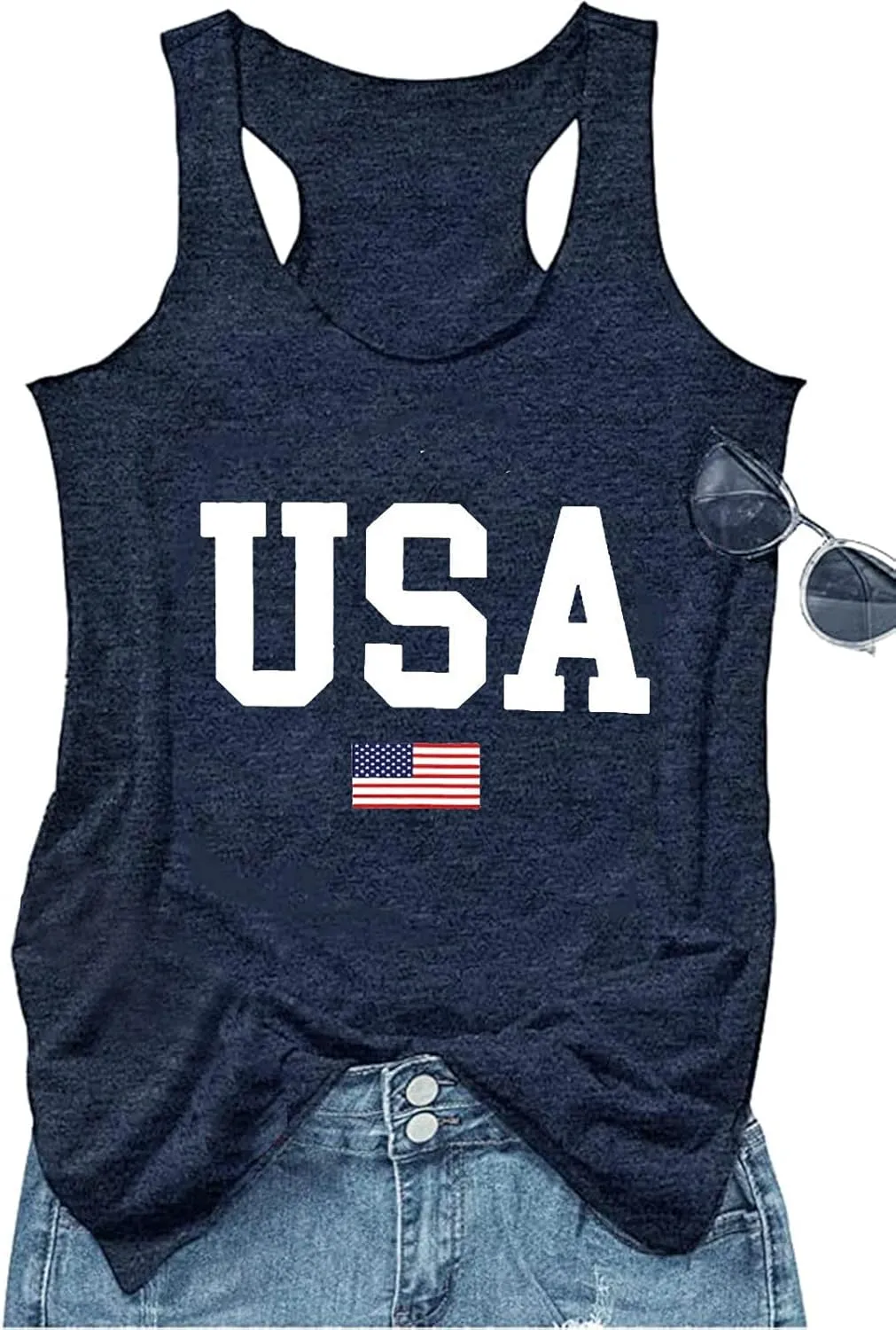 Vintage Mandala Graphic Tank Tops for Women Summer Beach Graphic Loose Tanks Vest USA Flag Vacation Racerback Tank Cami