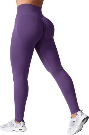 VOYJOY Women Seamless Impact Leggings Scrunch Workout Leggings Medium Waist Tummy Control Butt Lifting Gym Yoga Pants