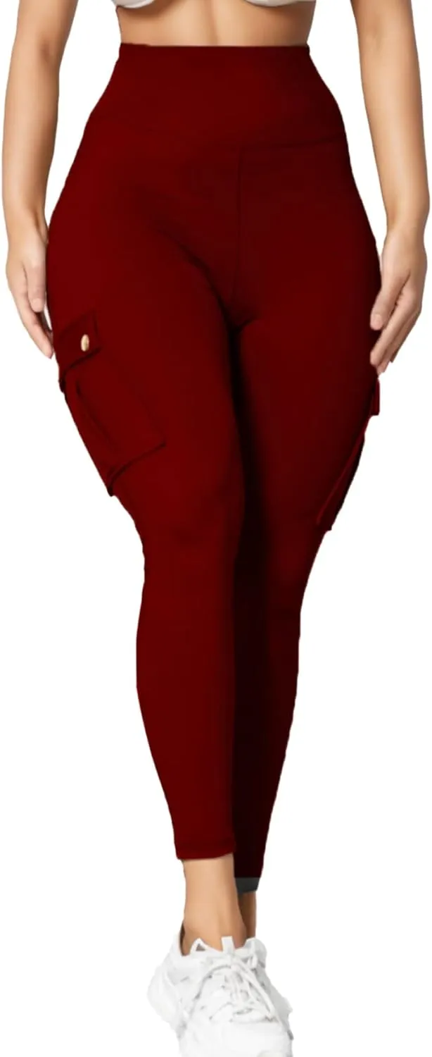 Wavar Scrunch Butt Lifting Leggings with Pockets Cargo Leggings for Women Workout Cargo Pants Tummy Control Yoga Pants