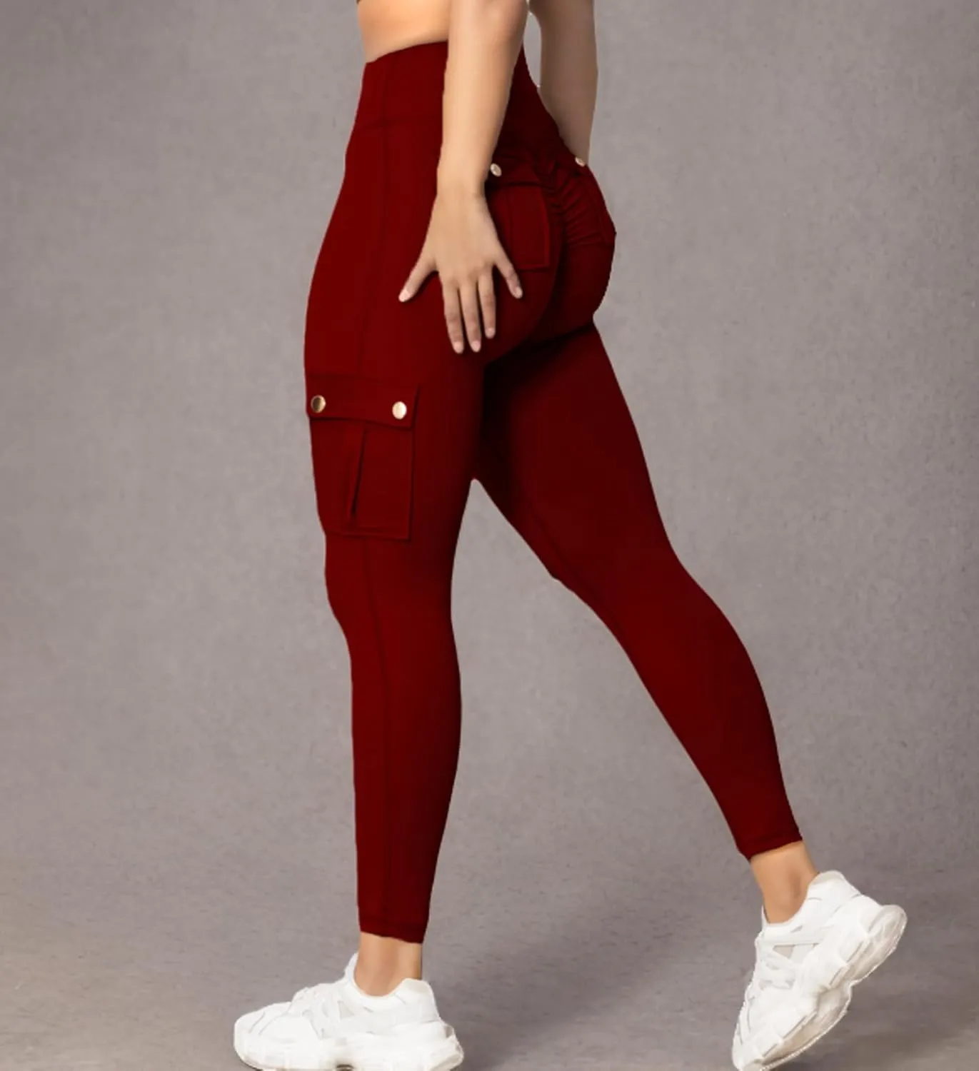 Wavar Scrunch Butt Lifting Leggings with Pockets Cargo Leggings for Women Workout Cargo Pants Tummy Control Yoga Pants